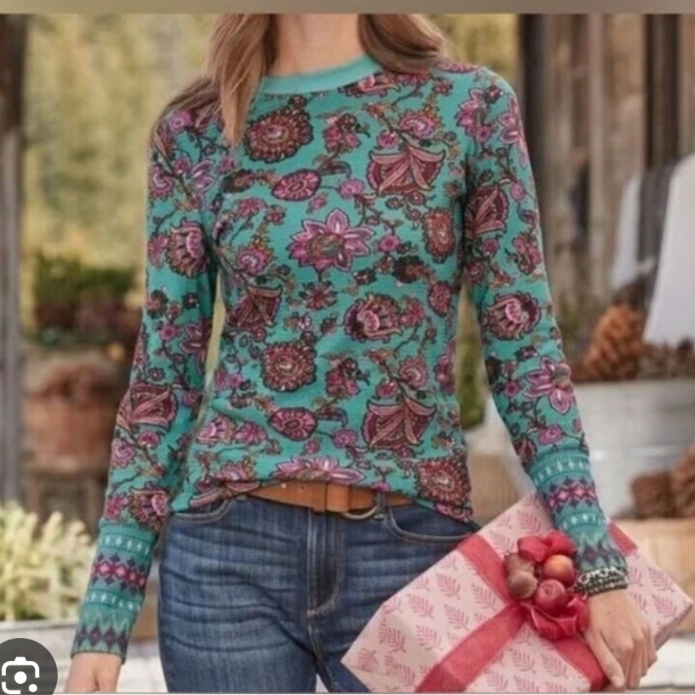 Sundance Floral Thermal Longsleeve Size Large